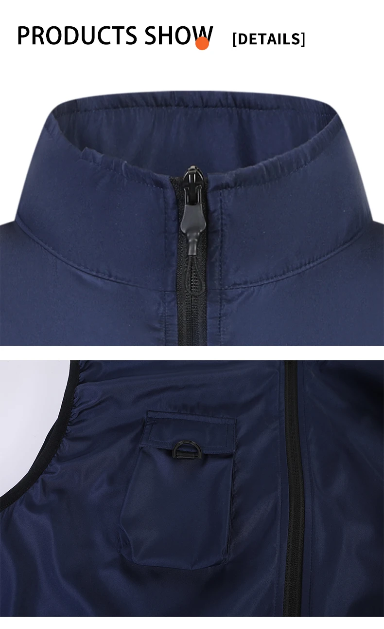 Cooling Air-Conditioned Workwear: Vest with Large Pockets and USB Fan for Continuous Cooling in Hot Outdoor Work Environments