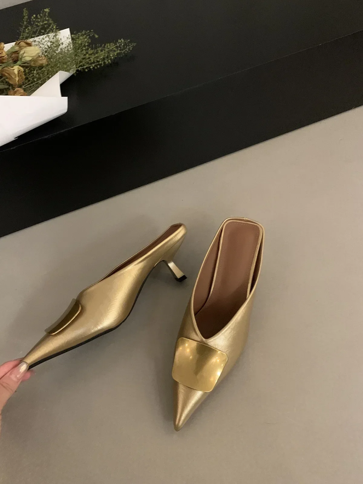 2026 Designer Spitze Damen-Mules Sexy Dünne Hohe Absätze Stripper-Schuhe Frühling Herbst Schlichte Damenschuhe – Detail 12