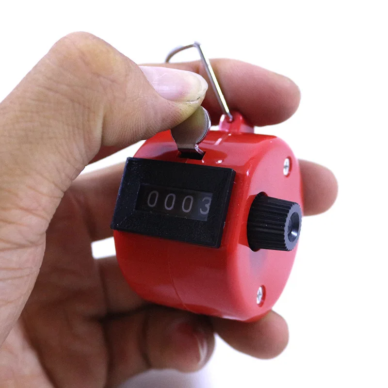 4 Digit Number Counters Hand Finger Mechanical Manual Counting Tally Clicker Timer Outdoor Sport Golf Soccer Counter Key Ring