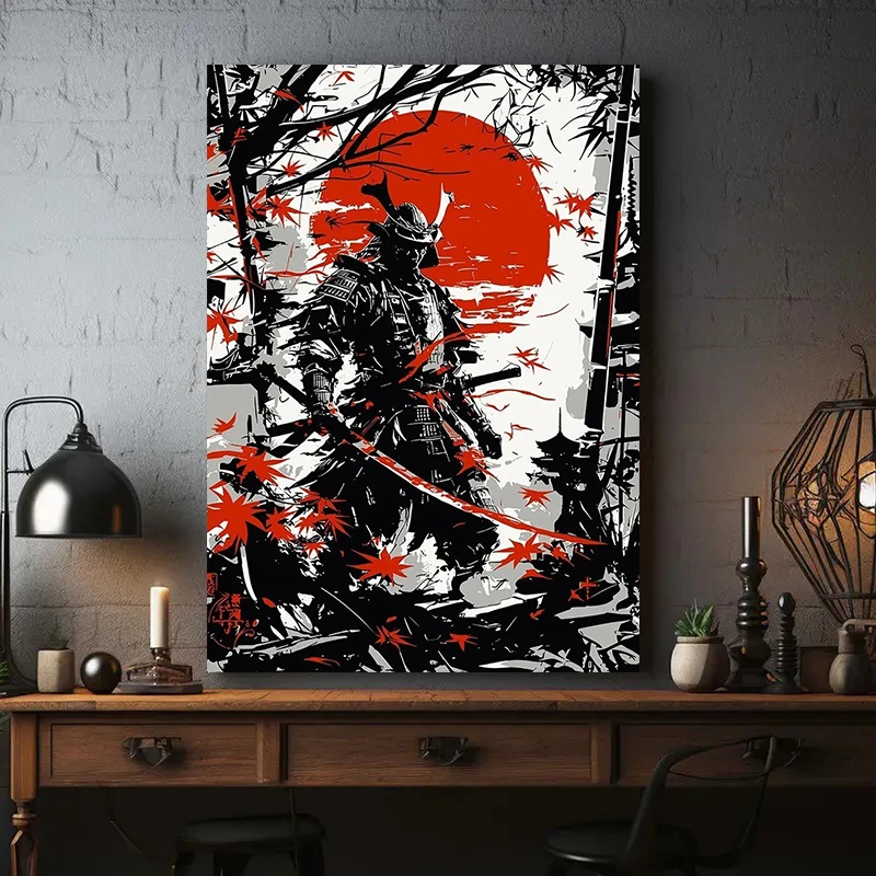 Japanese Samurai Wall Art Canvas Painting Home Room Art Decor Poster Print Canvas Prints