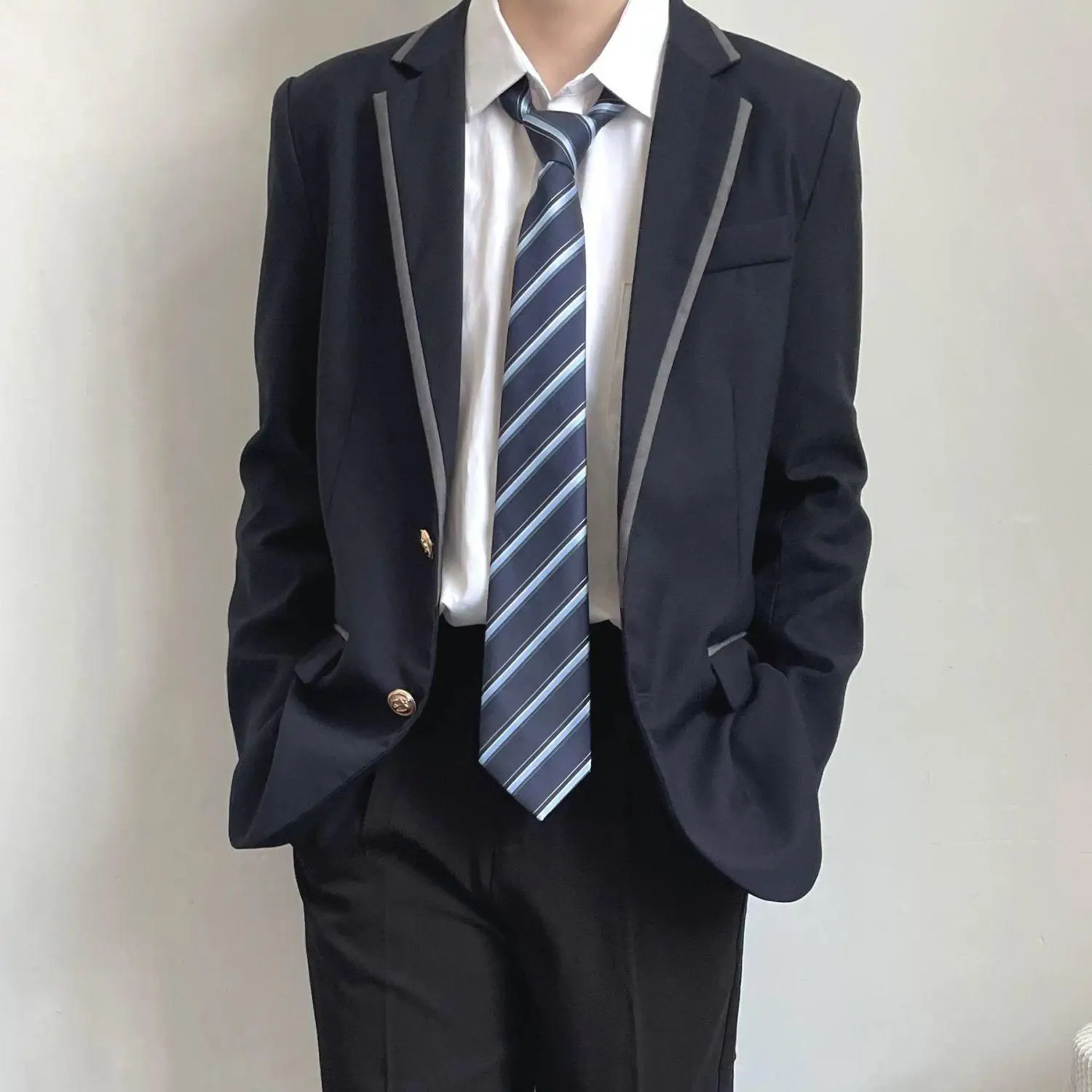 Conjunto de orme Estilo Japonês DK para Homens com Ombreiras, Terno de Primavera e Outono, orme Escolar JK, Conjunto ...