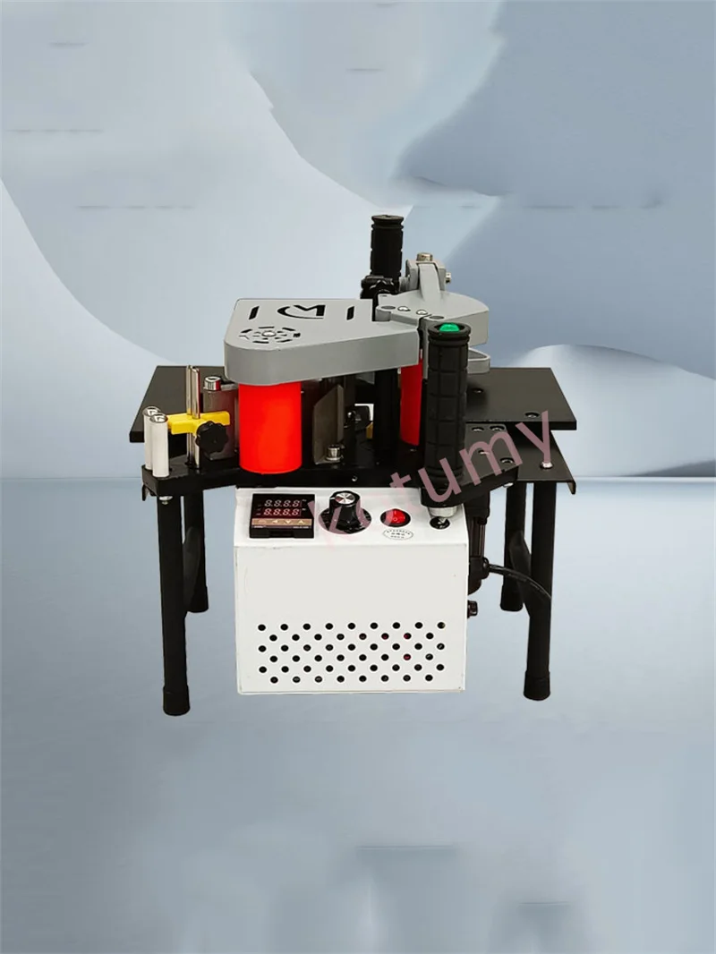 Small Manual Woodworking Edge Banding Machine 1200W Double Side Gluing Portable Edge Bander Automatic Belt Breaking 220V/110V