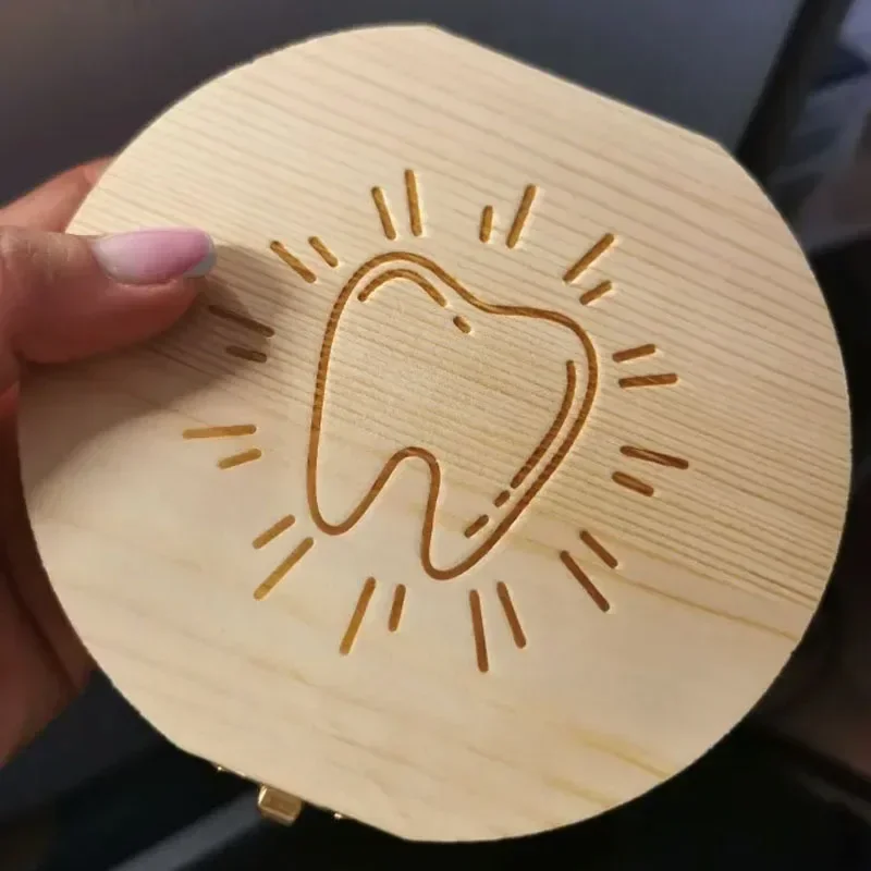 Boîte à dents en bois pour bébés, stockage des dents pour enfants, nickel é des dents, évaluation des dents de lait, bois Keepplex collecte des dents, boîte à rettes ombilicales