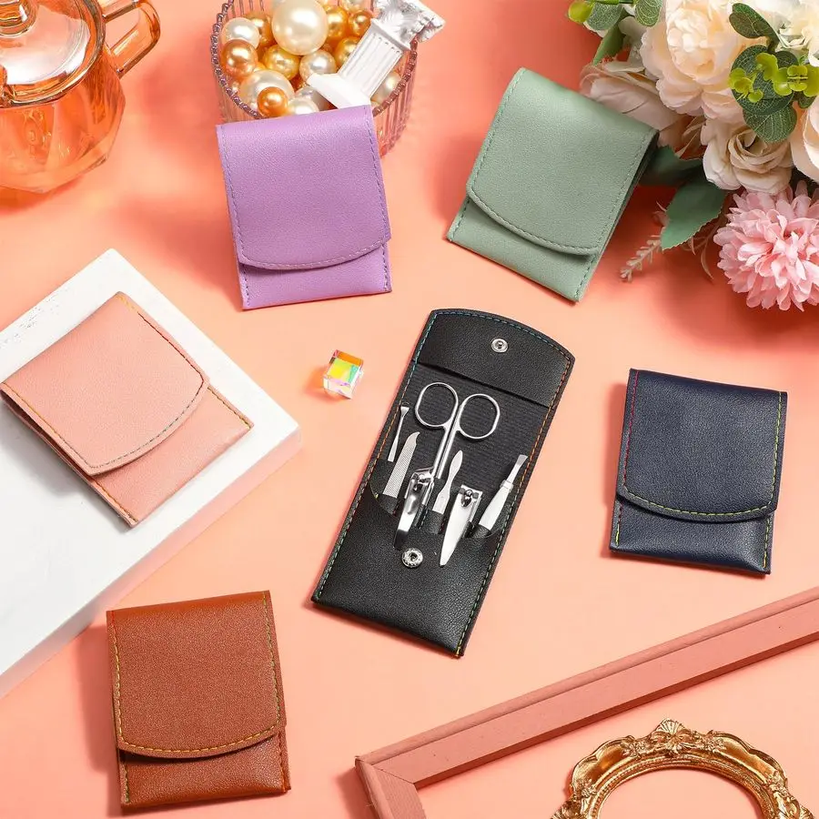 Sets Travel Manicure Set Professional Nail Set 7 in 1 Stainless Steel Manicure Kit Grooming Kits Nail Care Tools with Care Tools