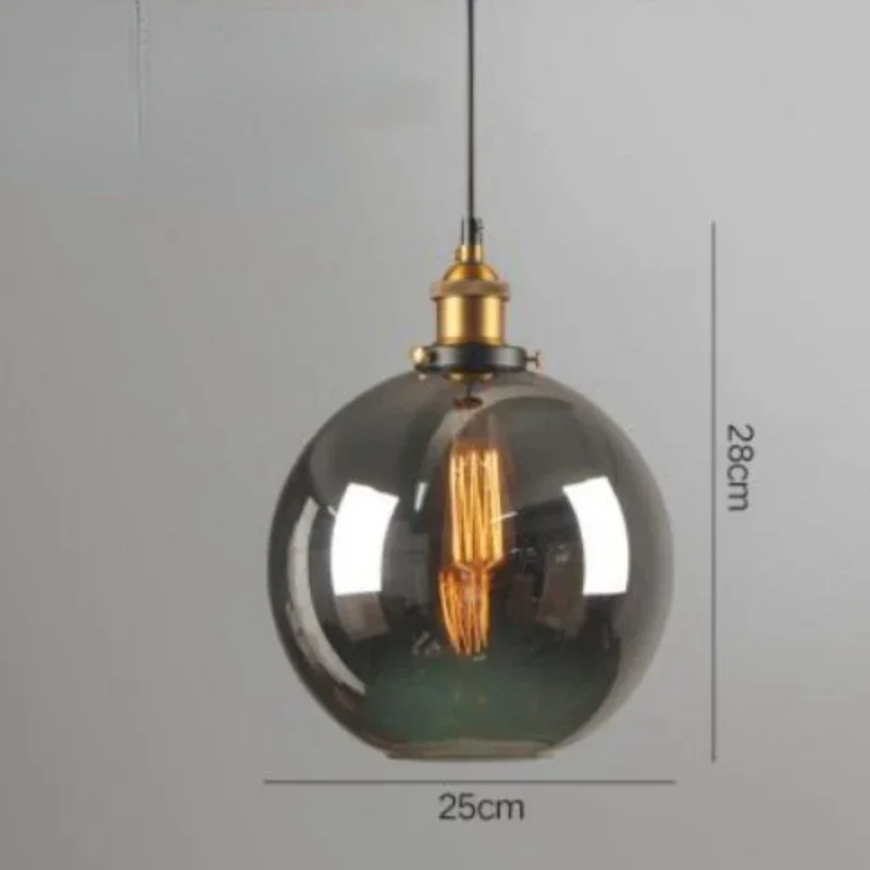 Clear Grijs Amber Kleur Vintage Hanger Eetkamer Glas Opknoping Lamp Rusland Loft Armatuur Moderne Slaapkamer Verlichtingsarmaturen - afbeelding 1