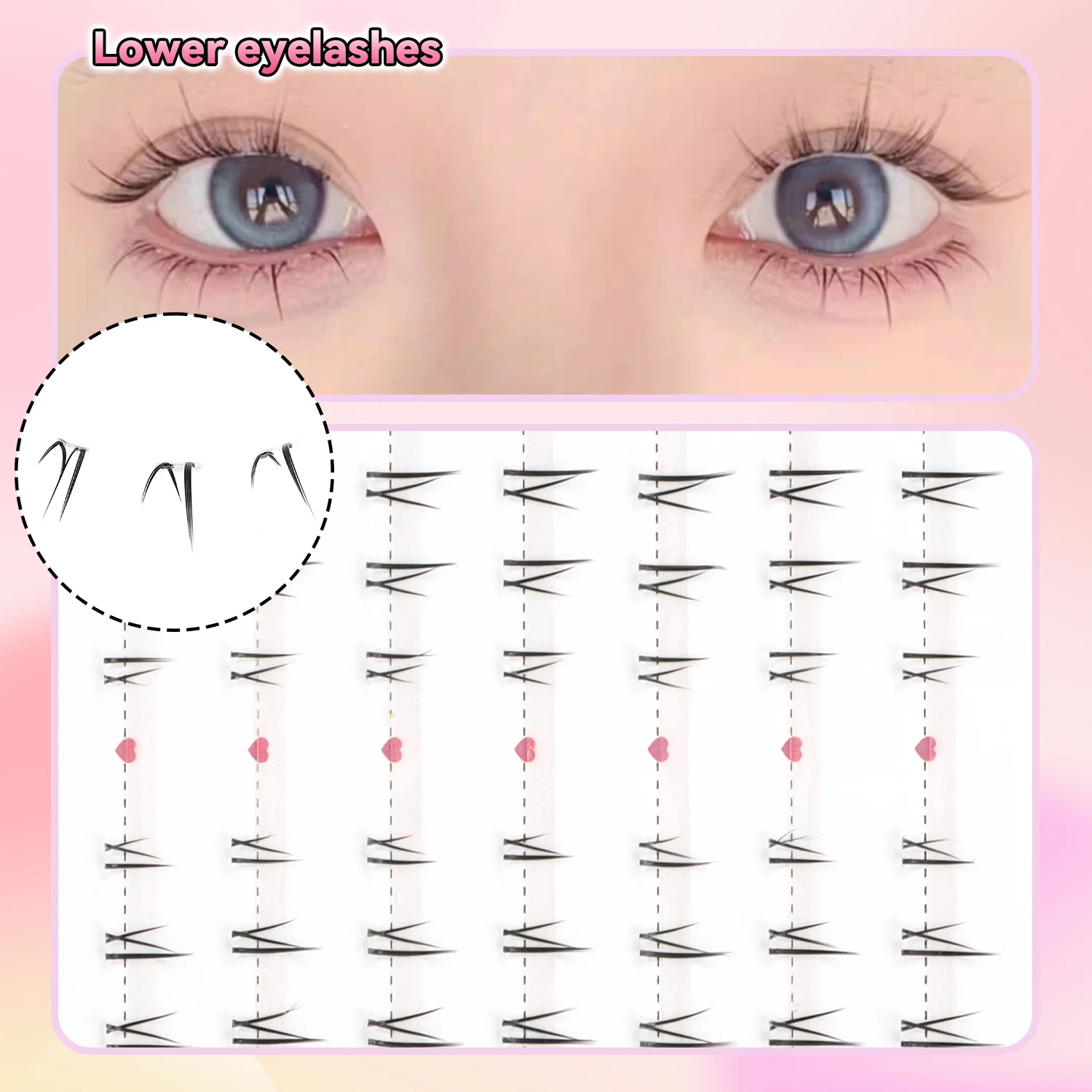 100 قطعة مجموعات الرموش الطبيعية مع مرآة نمط الرموش السفلية للمبتدئين ودية مجزأة الرموش الصناعية #2