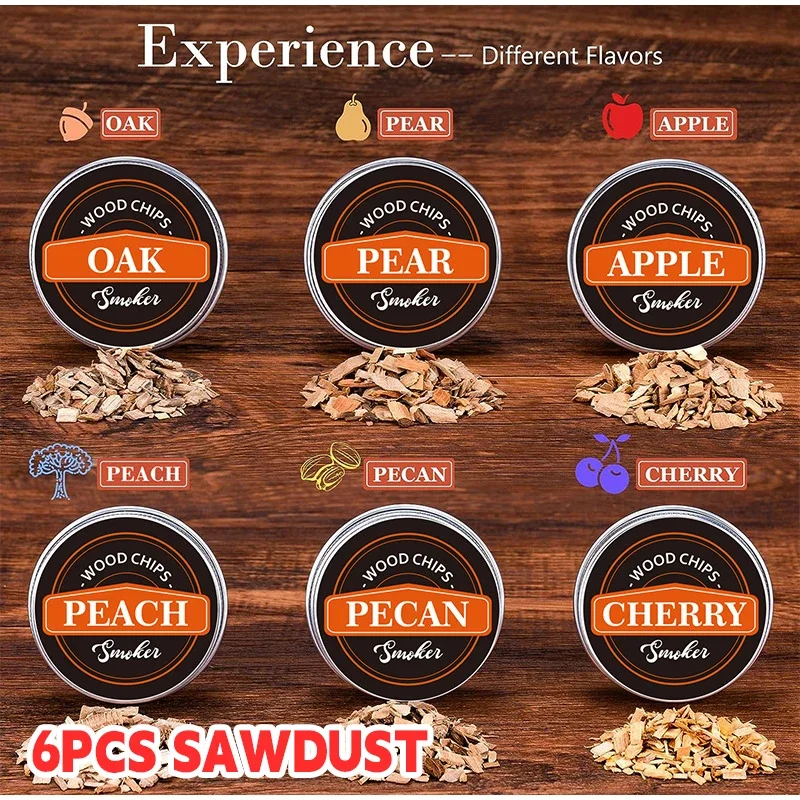 طقم مدخن كوكتيل الويسكي الفاخر مع 6 رقائق خشبية ومرشحات معدنية، مجموعة أدوات شريط مهوية الأكسدة السريعة للهدايا المنزلية الفاخرة