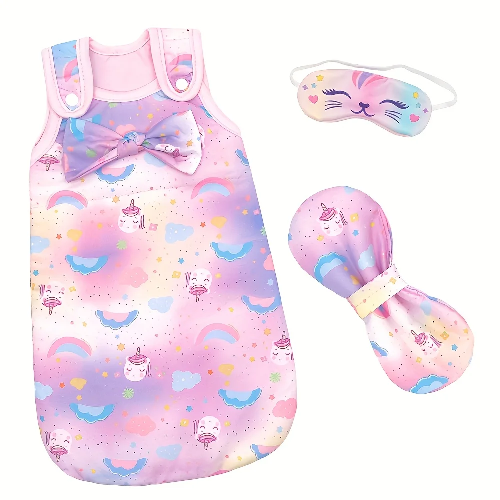 Nieuwe schattige pop slaapzak geschikt voor 12-14 inch herboren poppen en 11,81 inch popaccessoires (exclusief poppen)