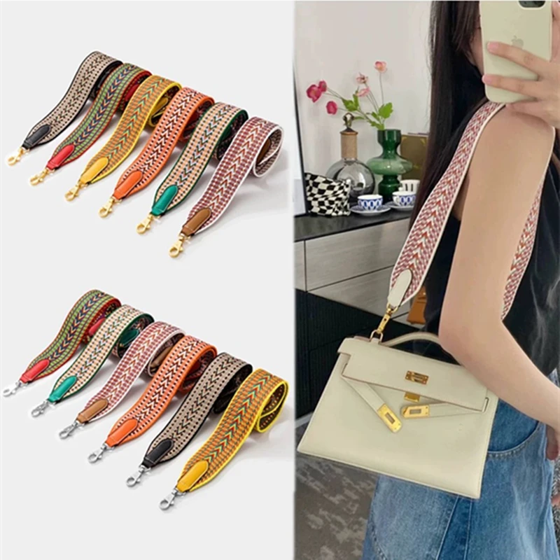 

For Hermes Kelly Herbag Evelyne Handbag Pattern Hand Woven Wide Bag Strap Convert To a Single Shoulder Crossbody Bag Accessory