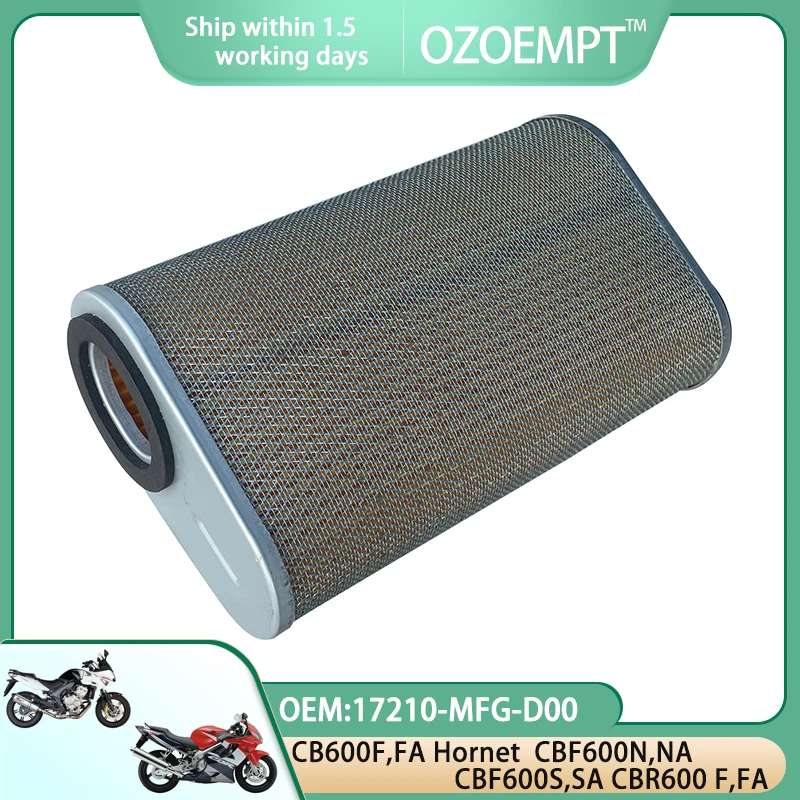 

OZOEMPT Motorcycle Air Filter Apply to CB600 F/FA 07-13 CBF600 N/NA 08-11 CBF600 S/SA 08-12 CBR600 F/FA 11-13 OEM: 17210-MFG-D00