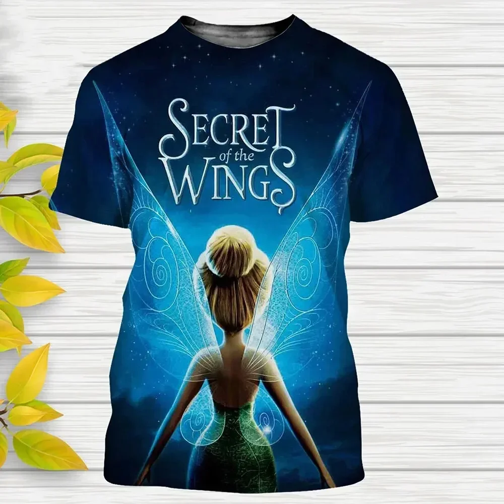 Tinker Bell Boys Girls T-Shirt Disney Men's T-Shirt 3D Print Cartoon Short Sleeve Oversized Men's T-Shirt Fashion Men's Clothing