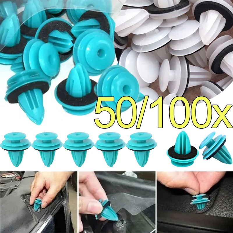 10/100pc Car Door Trim Panel Clip Car Fastener Universal Auto Bumper Mudguard Rivet Clip Auto Body Push Retainer Car Accessories