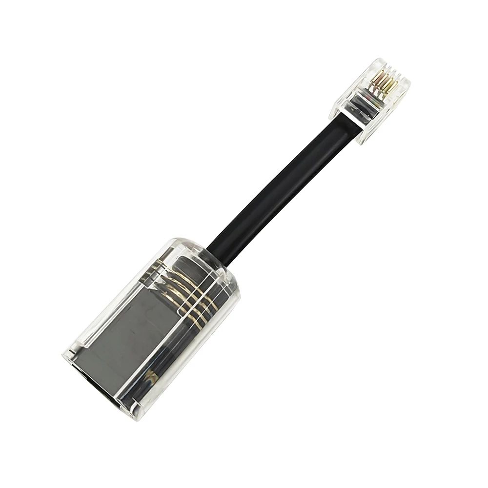 RJ9 4P4C Telephone Cord Detangler RJ10 RJ22 Cord Adapter Connector 360 Degree Rotating For Landline Cable