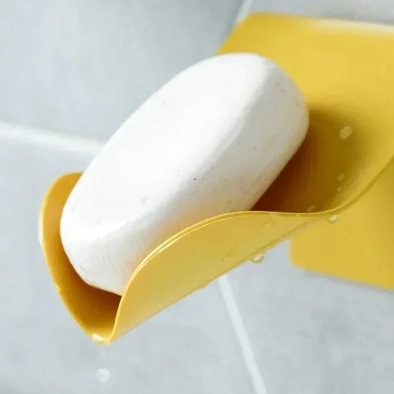 Wall Mounted Soap Holder Storage Box Self Drain Dish Adhesive Bathroom Shower Soap Container Portable Soap Dishes