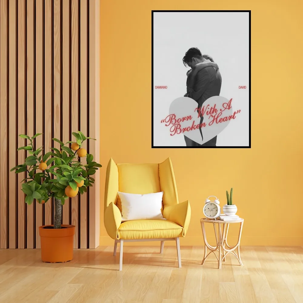 Singer Damiano David  Born With a Broken Heart Poster Prints Wall Painting Bedroom Living Room Decoration Office Home