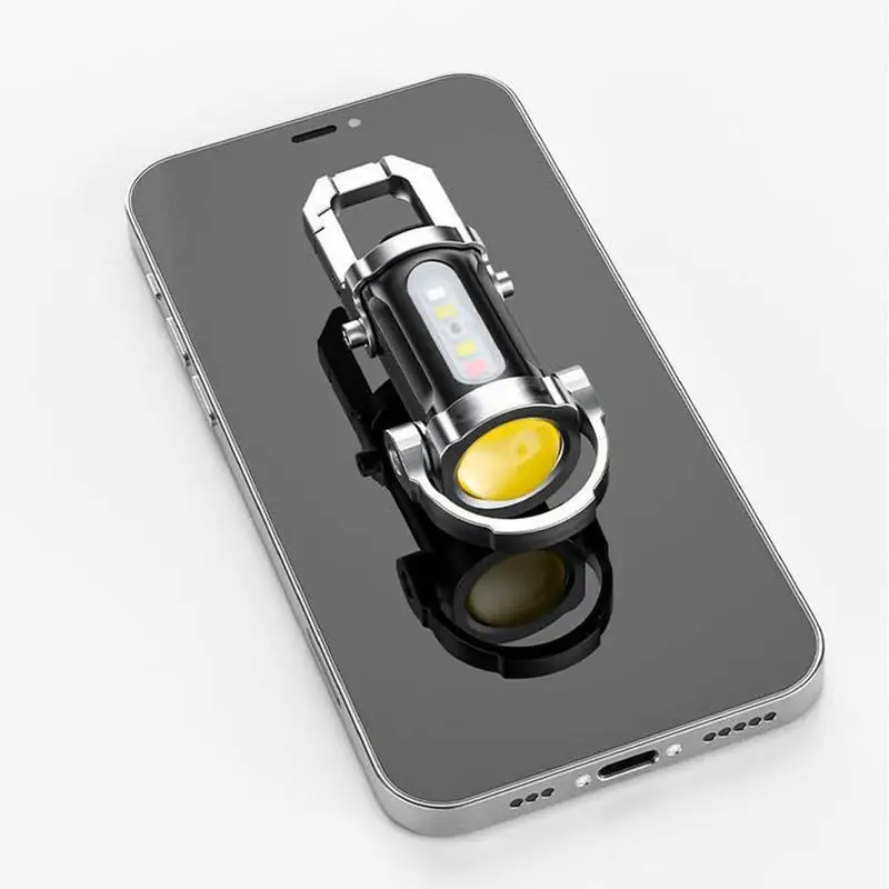 سلسلة مفاتيح LED مصباح يدوي متعدد الوظائف COB ضوء العمل كيرينغ مقاومة للصدمات متعددة الوظائف معدات خارجية لرحلة الطريق #4