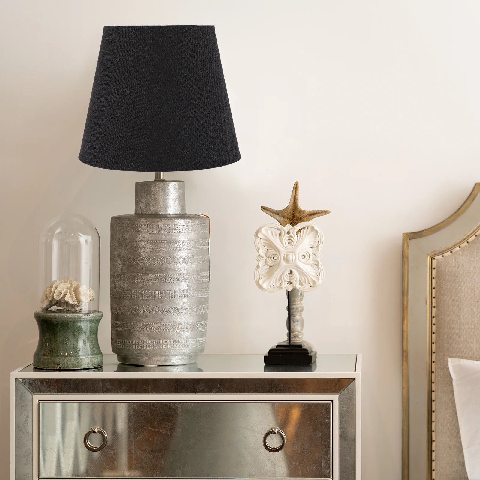 غطاء مصباح من القماش مصباح طاولة E14 غطاء خفيف إطار معدني متين مناسب للمنزل والمكتب والمقهى على الطراز الشمالي