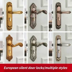 Vintage Mute Bedroom Mortice Door Handle Security Lock Split Silent Lock Interior Door Furniture