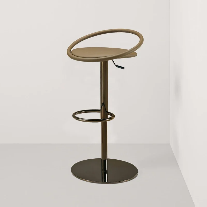 

Round Trendy Quality Bar Chairs Adjustable Brown Minimalist Design Bar Chairs Nordic Swivel Taburete Cocina Home Furniture