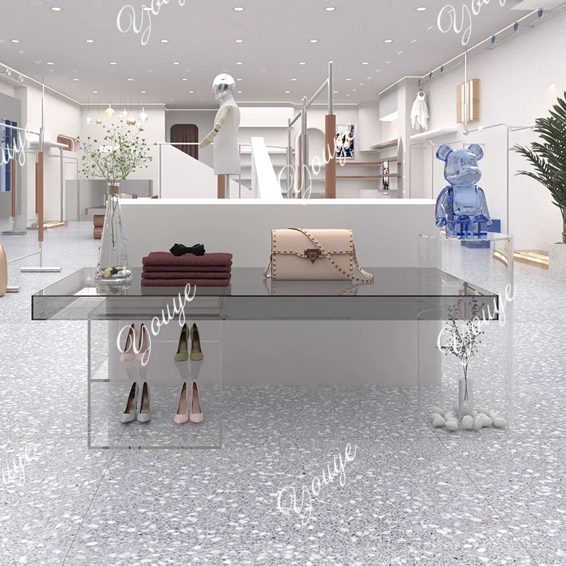 Q Clothing store assembly table, acrylic display table, shoe bag display table, women's clothing store, middle display table