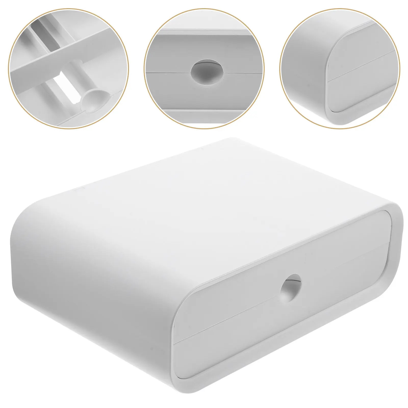 Height Adjustable Acrylic Monitor Stand Riser with Built in Sliding Drawers Keeps Desk Organized Safe Rounded Corners for Home