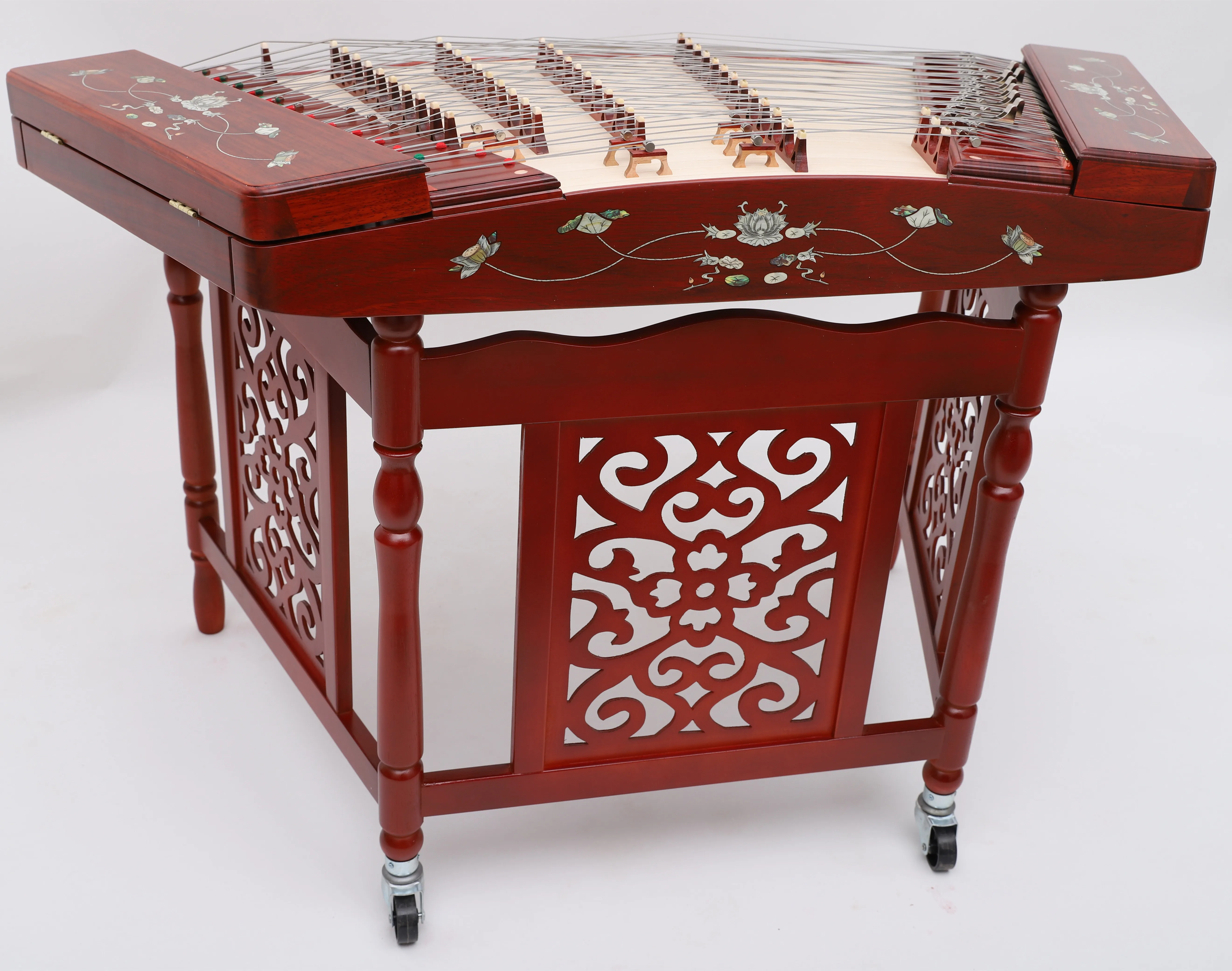 

Hooqu Professional Dulcimer Instrument Rosewood Lotus Pattern Dulcimer For Sale
