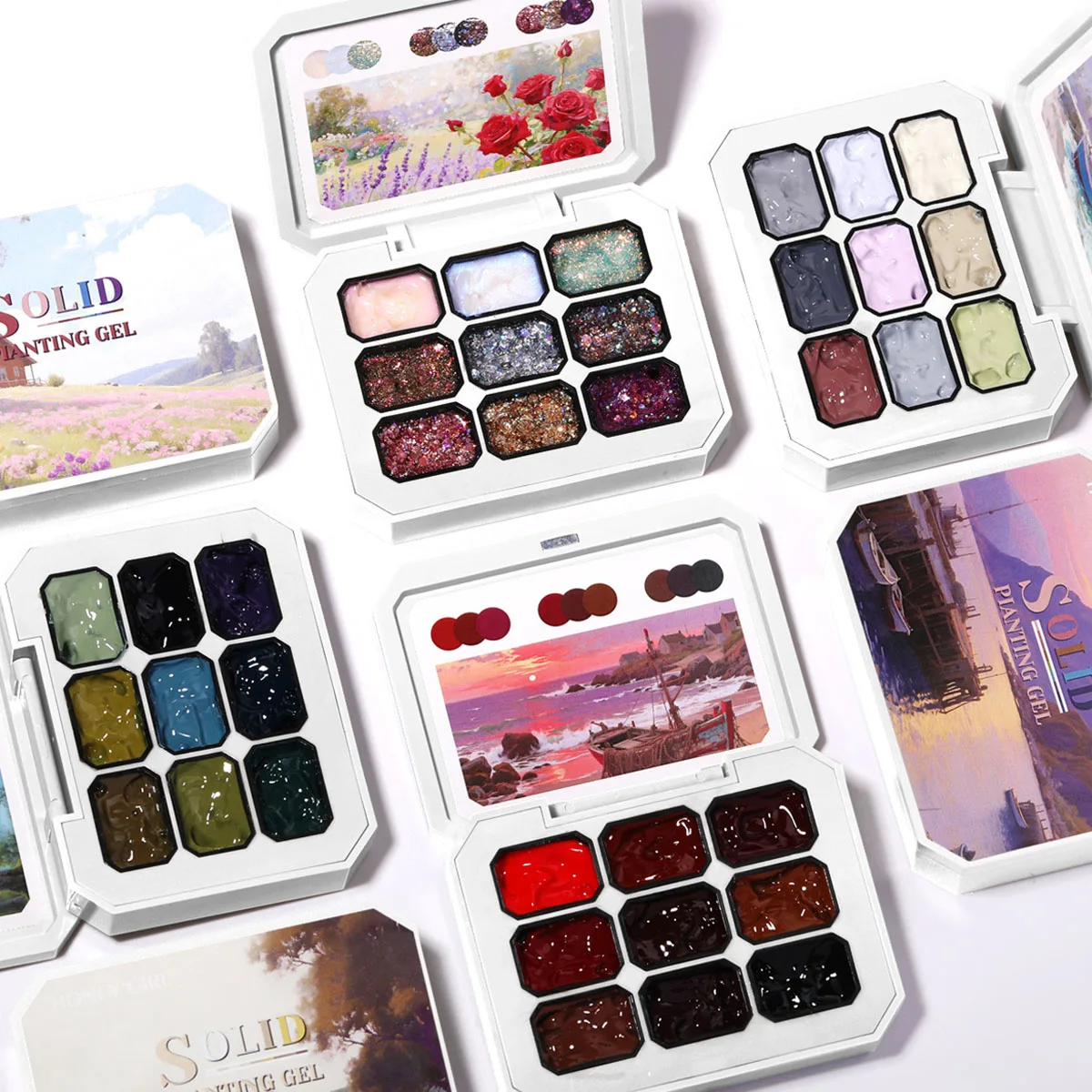 1set 2pcs Solid patting glue nail polish gel UV&LED nail art creation 100pcs sponge 1pc clip nail salon  Christmas DIY INS