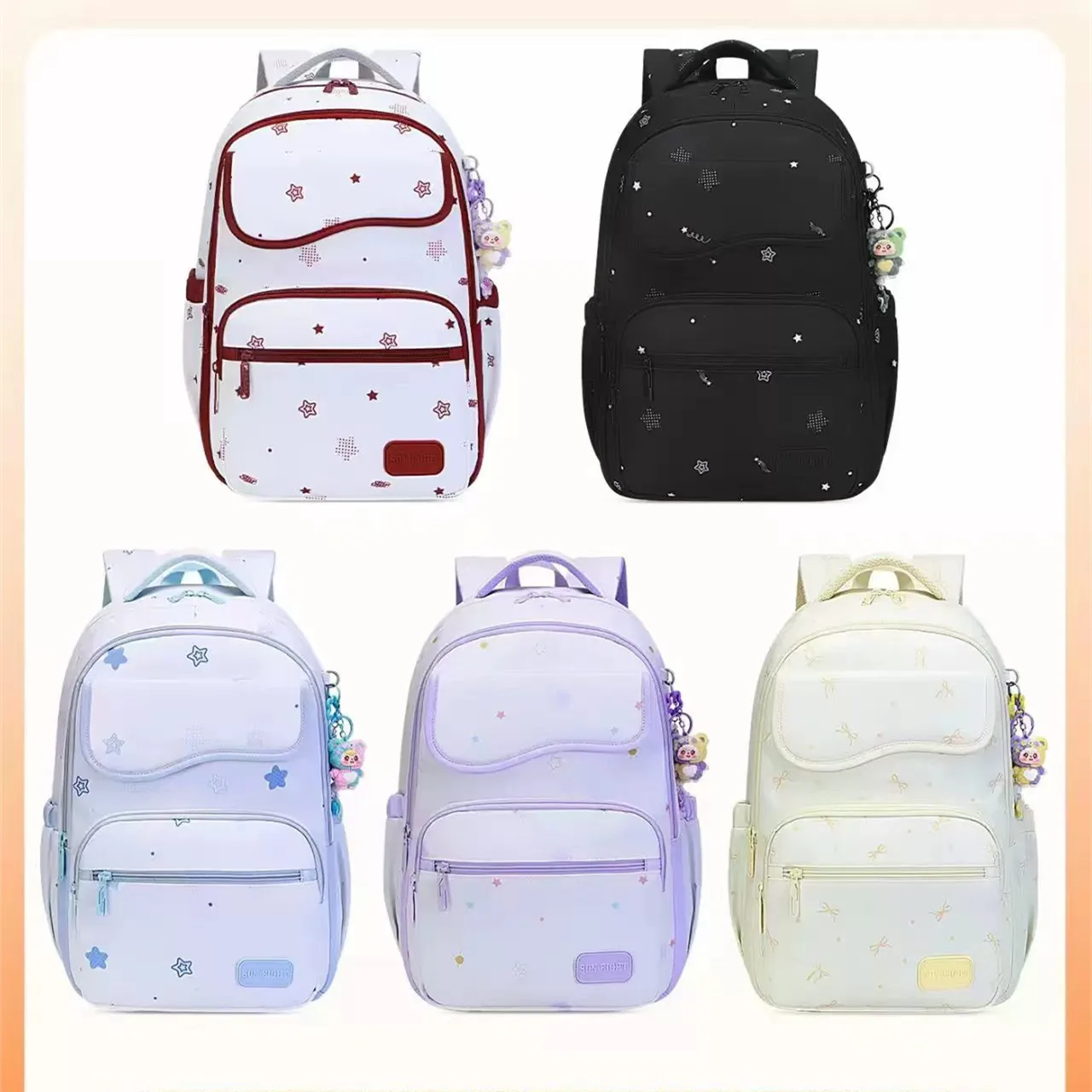 Sun Eight Leisure School Bag Girl Grade 3-5 Mochila Escolar Middle High Student Shoulder Orthopedic Backpack Water Proof Light