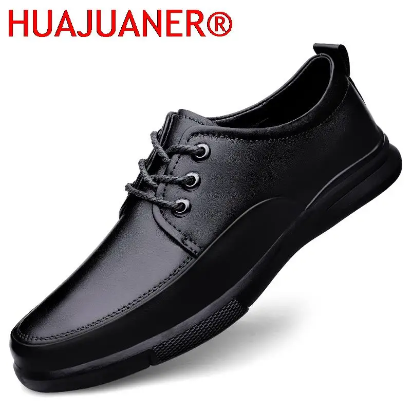 

High Quality Oxfords Men's Shoes Casual Footwear Fashion Genuine Leather Lace Up Office Shoes Man Comfortable Formal Dress Shoes