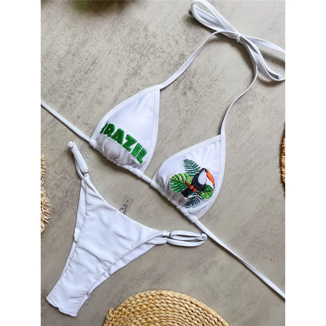 Brasilianischer Bikini mit Buchstabenmuster, Damen-Badeanzug, zweiteiliges Bikini-Set, gepolsterter Badeanzug, Badebekleidung, Modell V8352. – Detail 9