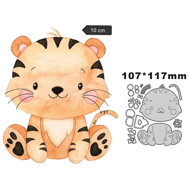 2023 New Jungle Animals Tiger Panda Metal Cutting Dies for Scrapbooking Paper Craft and Card Making Embossing Decor No Stamps