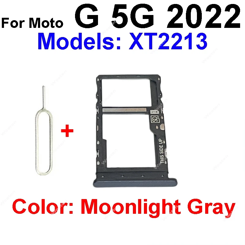 Plateau Tiroir SIM Compatible Motorola Moto G51 5G – Support Carte Nano SIM Couleur Bleu Foncé (Dark Blue)