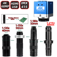 130X/150X/180X/215X Zoom C-Mount Lens 4K Digital Microscope 48MP HDMI USB-C Industrial Cameras for Electronics Microscope