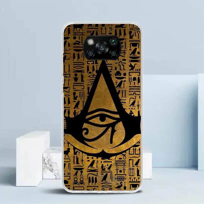 Sacred Eye of Horus Egypt Fresco Phone Case For Xiaomi Poco X6 X5 X4 X3 Nfc F6 F5 Pro F4 Gt F3 F2 F1 M5S M4 M3 M2 Soft TPU Back