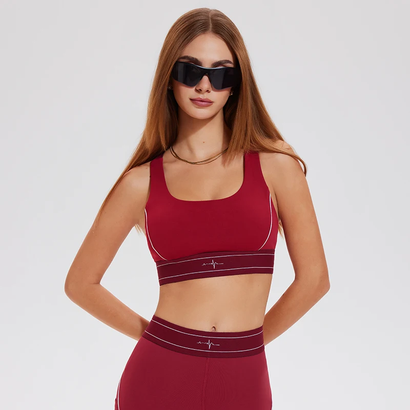 Ladies Gym Training Yoga Bra High Quality Shoulder Strap Elastic Women Workout Sports Bra Top Fitness for Women