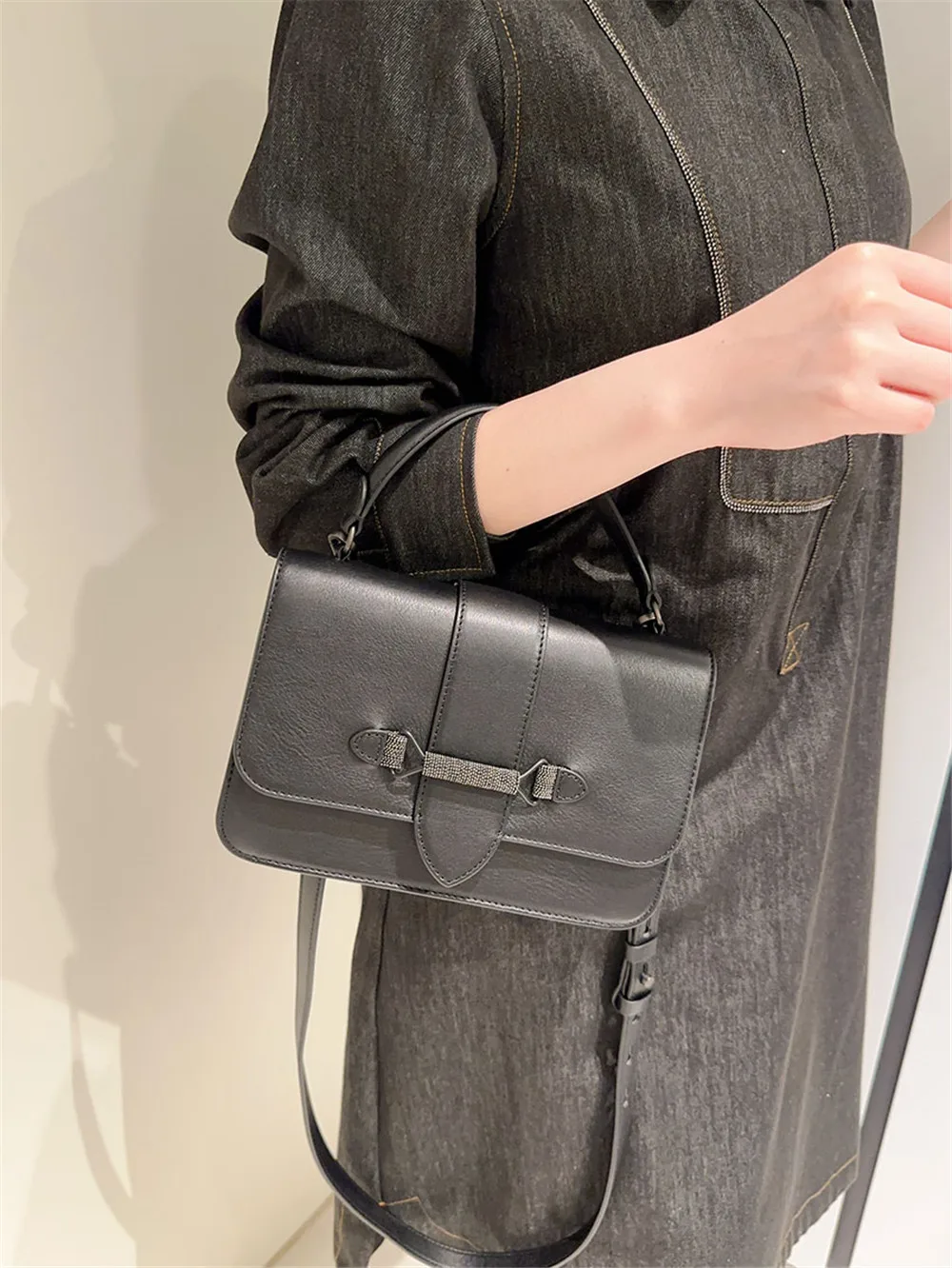 High Quality B*C Women\'s Shoulder Bag Genuine Leather Handbag Fashion Elegant Crossbody Bags 22*16*7