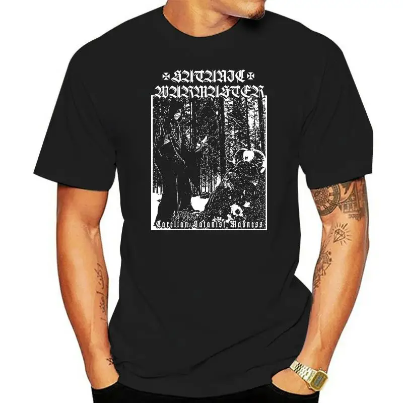 SATANIC WARMASTER T-shirt Carelian Satanist Madness Goatmoon Ad Hominem Tsjuder Print T-Shirt  Man Short Sleeve T Shirt Top Tee