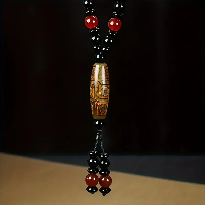 

Элегантное ожерелье унисекс из натурального агата из бисера - изысканный стиль, темпераментные украшения