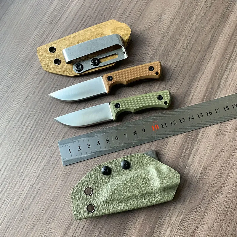 420 Stainless Steel Sharp Small Fixed Blade Knife G10 Handle Comfortable Outdoor Portable Staight Knives With Clip Scabbard