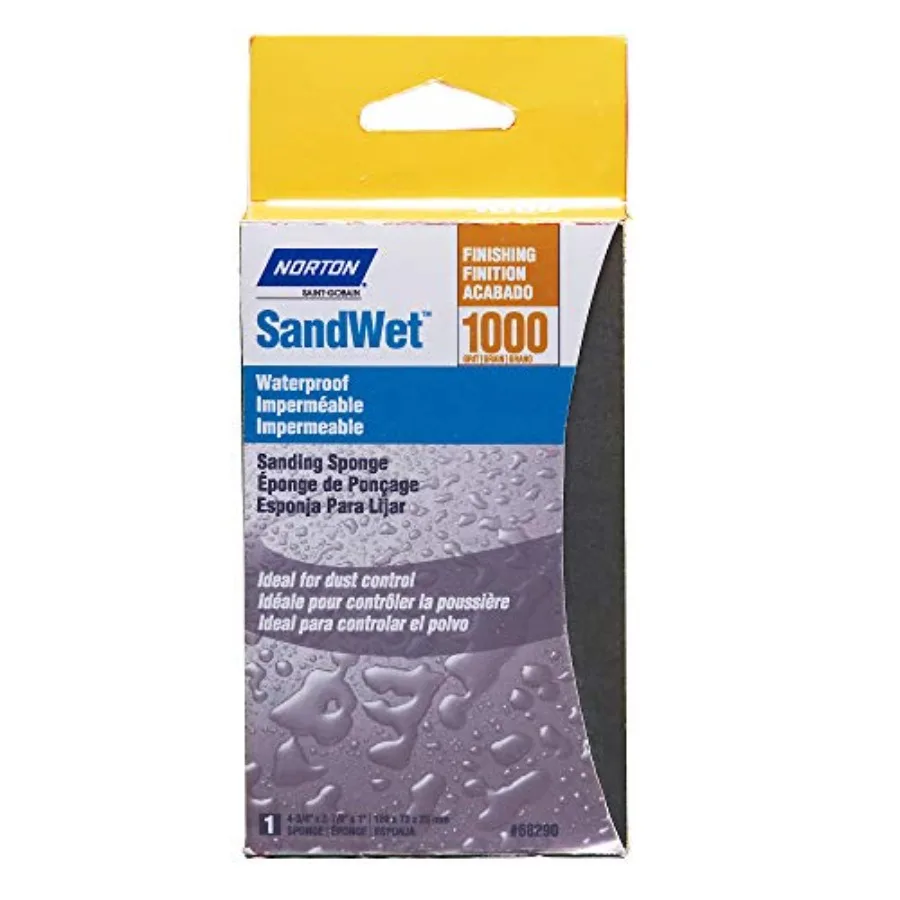 

Шлифовальная губка WetWall, особо мелкозернистая, 1000 грит, замена наждачной бумаги, упаковка из 20 штук