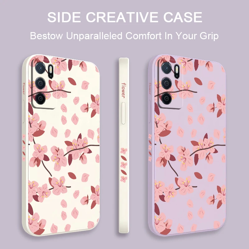Moda flores caso de telefone para oppo a5 a78 a94 a76 a54s a53s a32 a38 a15 a16 a16k a17 a31 a33 à prova de choque macio tpu capa traseira