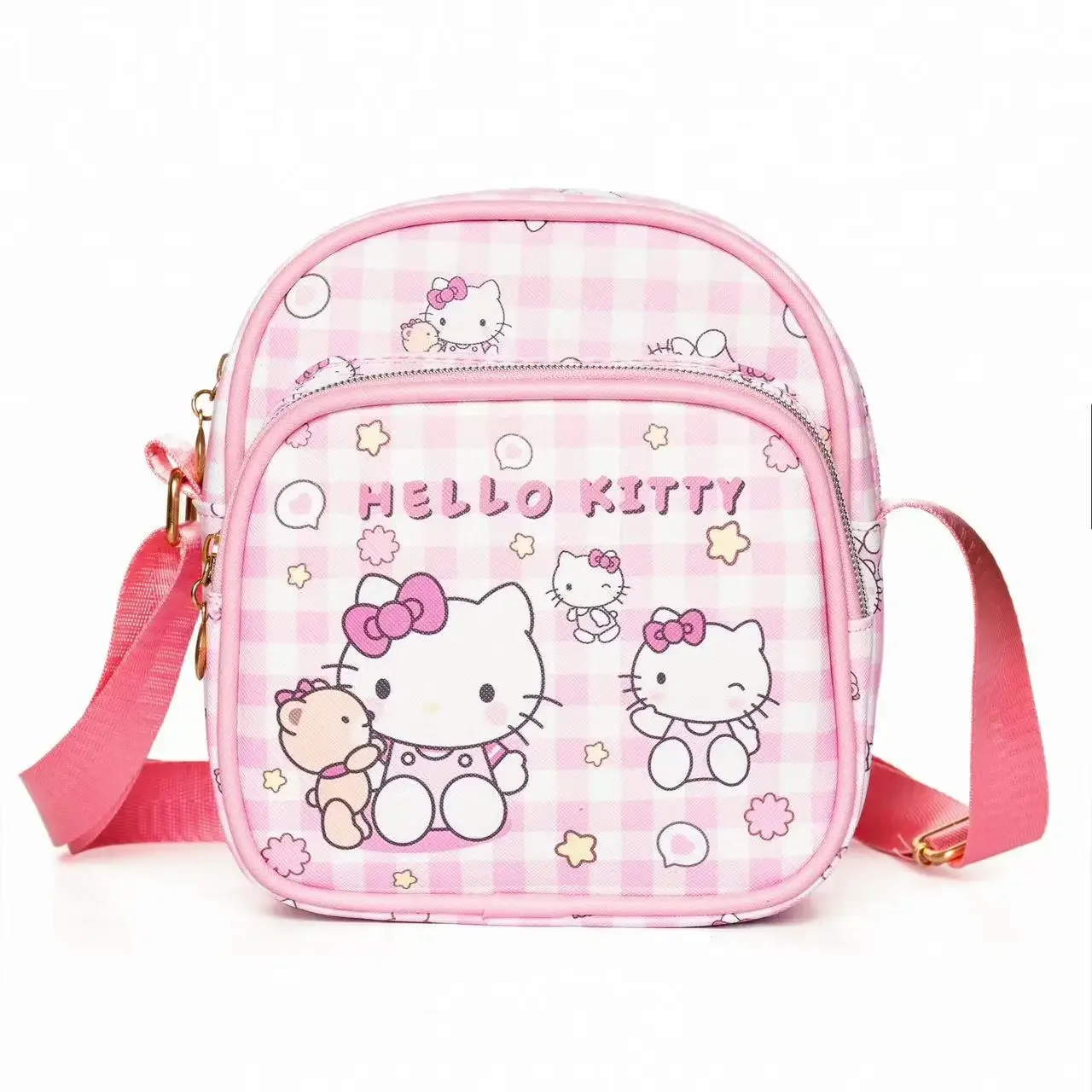 Sanrio Kawaii dziecięca torba Crossbody urocza kreskówka MyMelody Kuromi Hello Kitty torby Mini na ramię PU Lether portmonetka dla dziewczynki