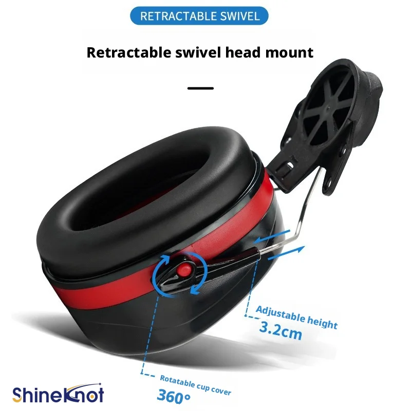 SHINEKNOT Super Insulated Headband with Helmet Mount for Noise Reduction and Soundproofing in Construction Sites