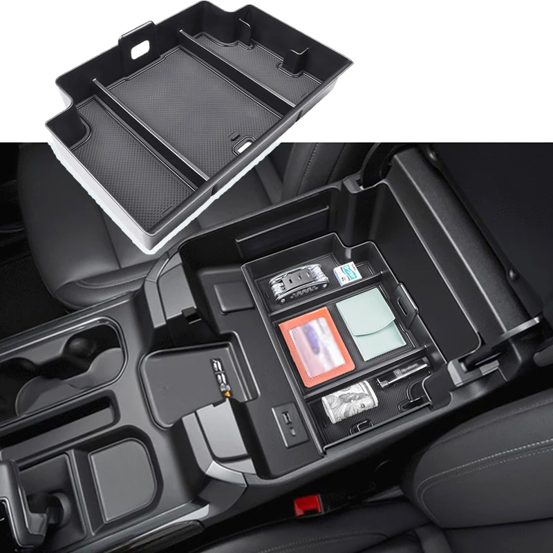 

For 2023 2024 GMC Sierra/Chevy Silverado 1500,2024 Sierra/Silverado 2500HD 3500HD Accessories Insert Console Armrest Storage Box