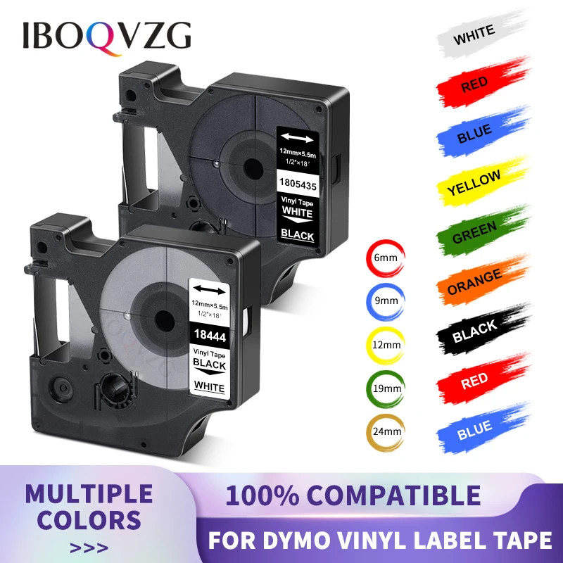 

IBOQVZG Compatible Rhino IND Vinyl Industrial Tape 18431 18443 18432 18444 1805435 18433 18445 1805431 For DYMO Rhino 4200 5200