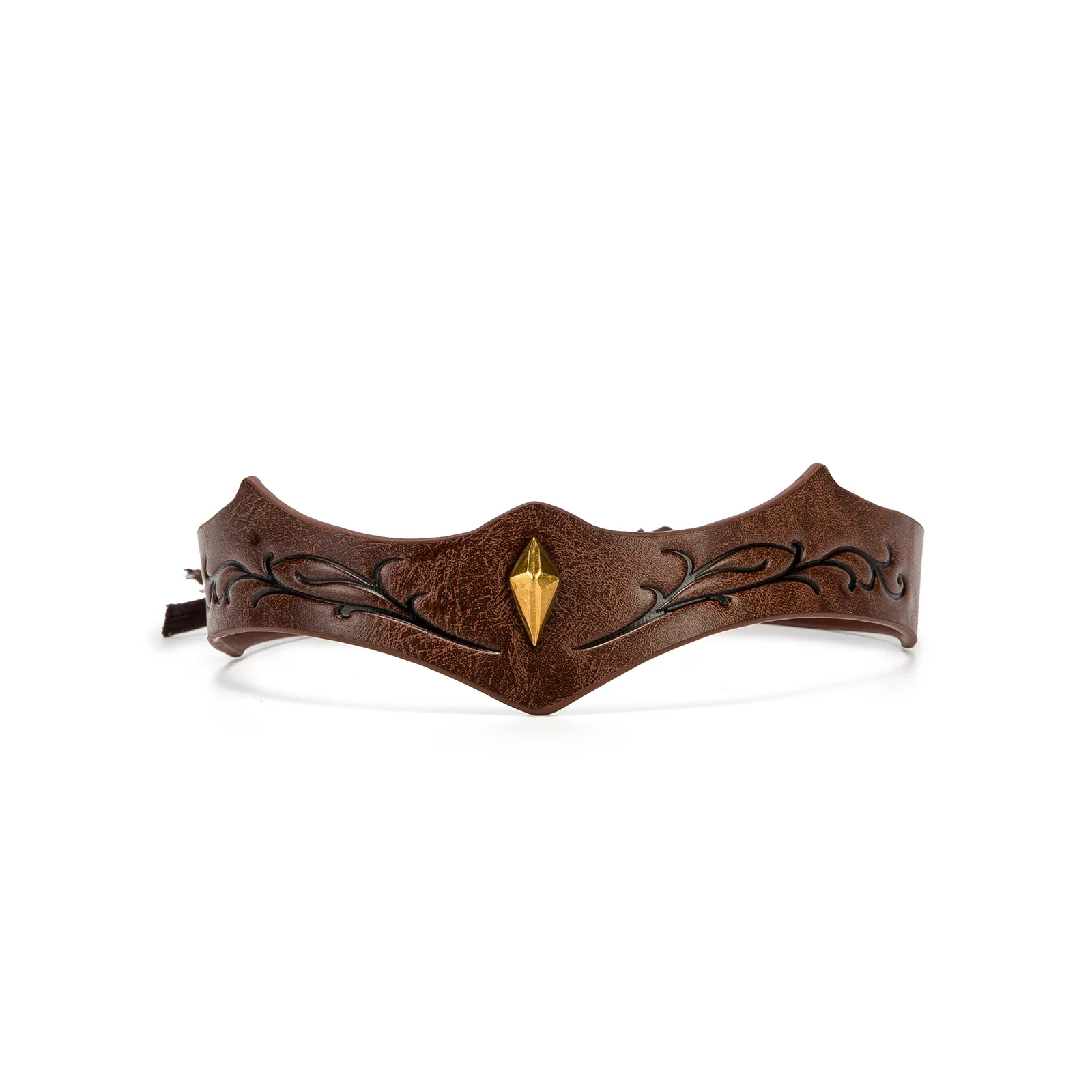 Vintage Medieval Renaissance Crown Adjustable PU Leather Headband Viking Headpiece Halloween Cosplay Accessory view 2
