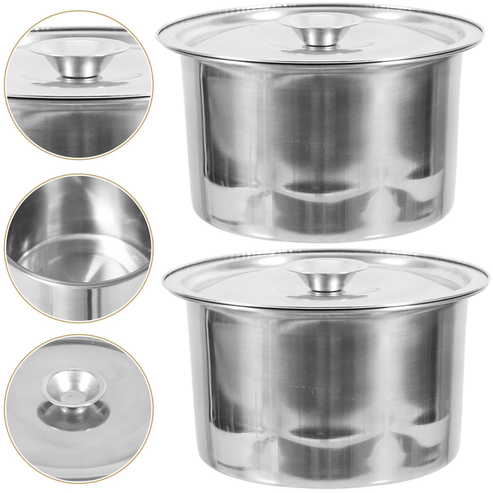 

2 set Stainless Steel Seasoning Storage Jars Compact Kitchen Spice Containers Salt Sugar Pepper Organizer Multi-Functional Metal