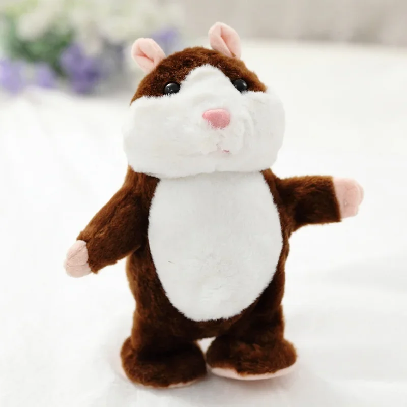 Kawai18cm ใหม่พูดคุยหนูแฮมสเตอร์เมาส์สัตว์เลี้ยงของเล่นตุ๊กตาร้อนน่ารักพูดการสื่อสารบันทึกเสียงการศึกษาสําหรับของขวัญเด็ก