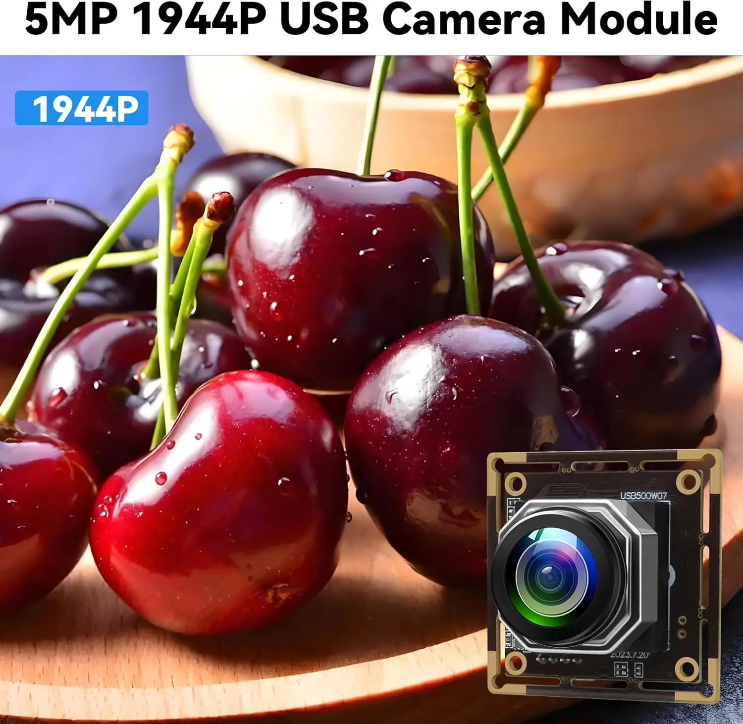 ELP 5MP Autofocus USB Camera Module 1944P 30fps Lightburn Camera with Wide Angle Fisheye Lens for Industrial Security Monitoring