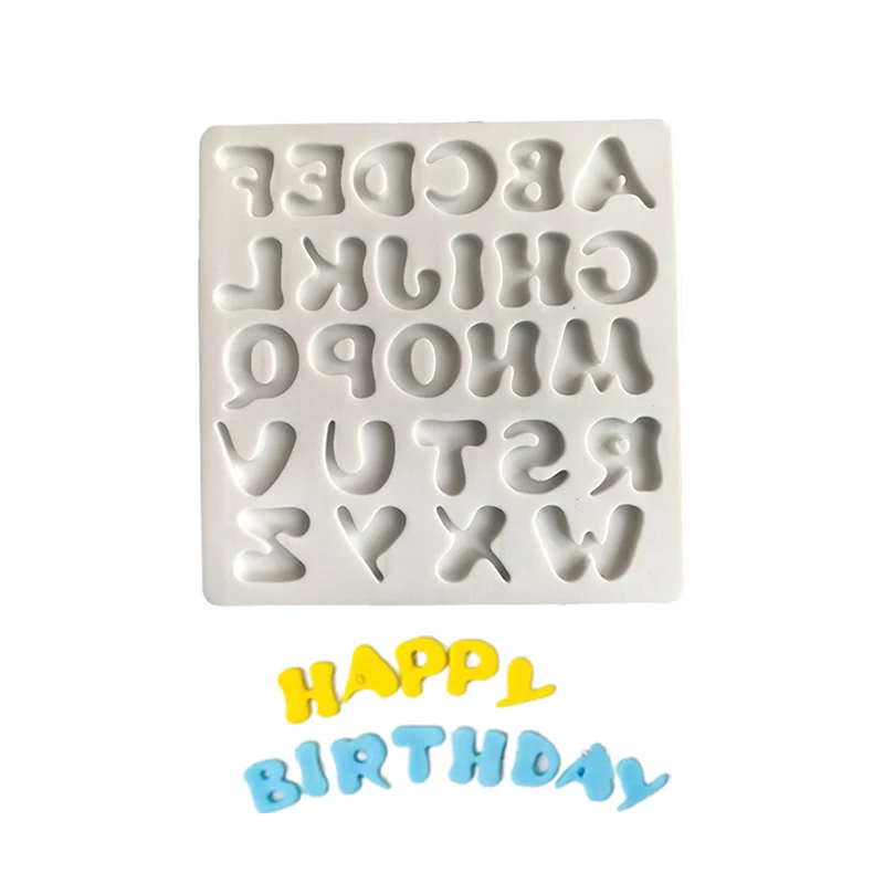 Silicone Fondant Bolo Decoração Mold, 26 Letras Maiúsculas, Pastelaria De Sobremesa, Biscoitos, Cozimento De Doces, Utensílios De Cozinha, Acessórios Ferramentas